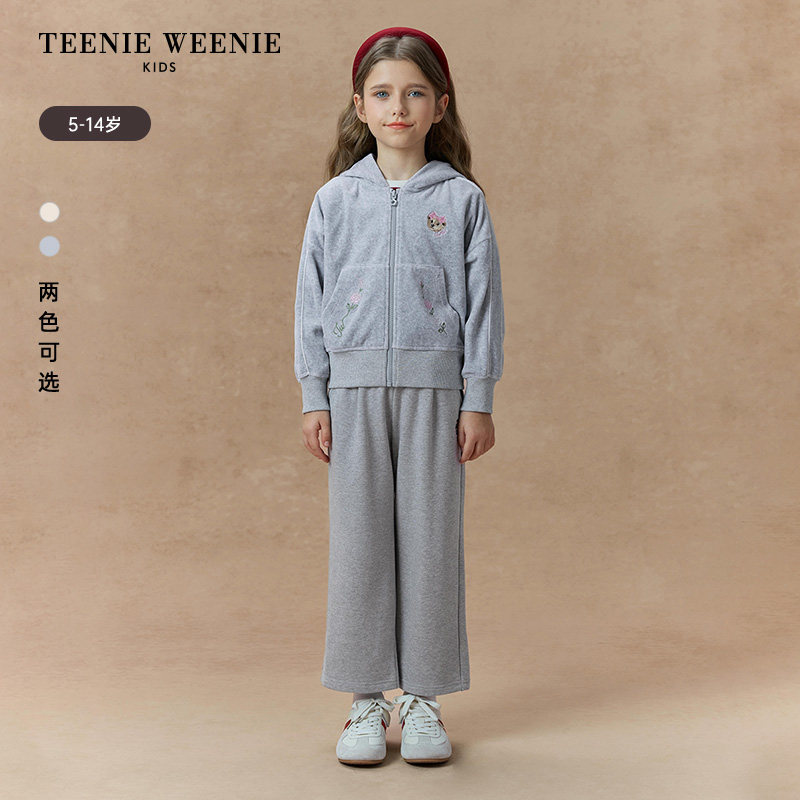 TeenieWeenie Kids小熊童装舒适秋冬季女童天鹅绒连
