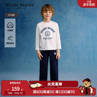 纯棉T恤打底衫 TeenieWeenie 男童圆领印花长袖 25年款 Kids小熊童装