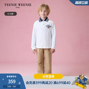 Kids小熊童装 秋季 TeenieWeenie 25年新款 男童撞色翻领长袖 POLO衫