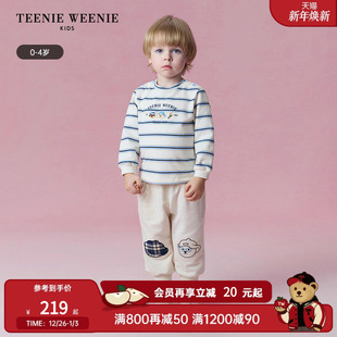 秋季 25年新款 男宝宝撞色条纹套头T恤 Kids小熊童装 TeenieWeenie