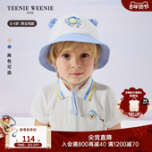 TeenieWeenie 男女宝宝熊耳拼色渔夫帽 新款 Kids小熊童装 25年夏季