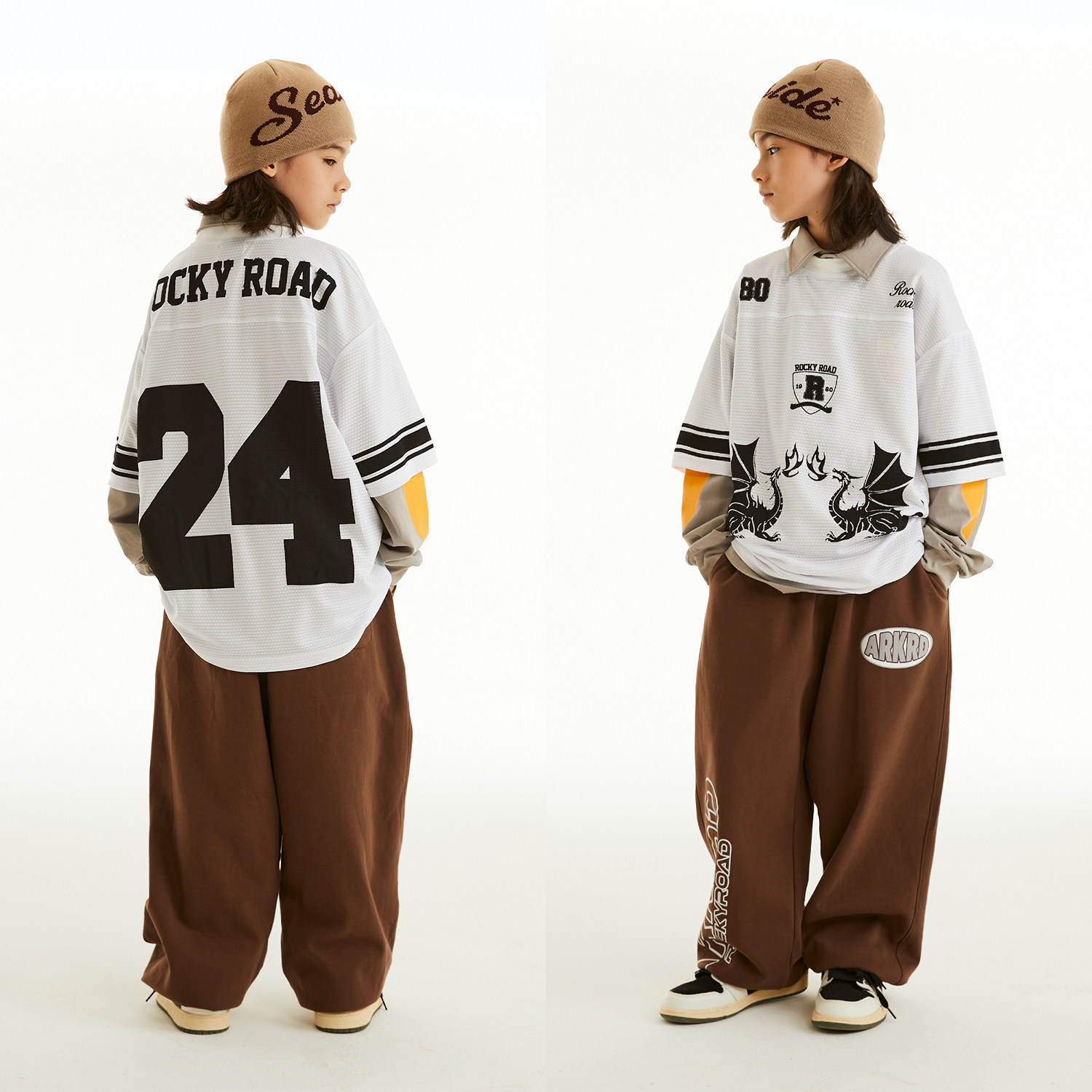 ROCKYROAD童装hiphop街舞潮服少儿街舞演出服嘻哈POLO衫套装图片