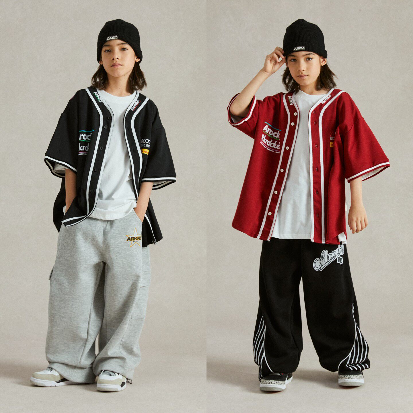 ROCKYROAD童装美式潮服棒球服开衫外套潮牌国潮时尚宽松衬衫短袖图片