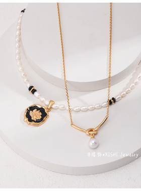 「禧饰」设计师款小香风珍珠纯银项链法式轻奢小众高级感