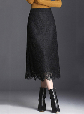 黑色蕾丝半身裙女2025春秋新款韩版气质两面穿一步裹裙子包臀裙潮