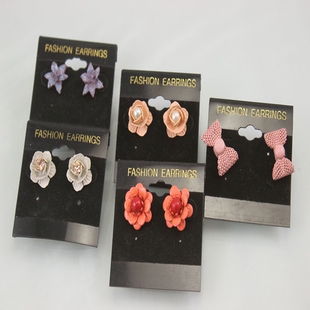 中古货 珐琅繁花似锦超美清新蝴蝶结耳钉  仅此一批C1-16EF