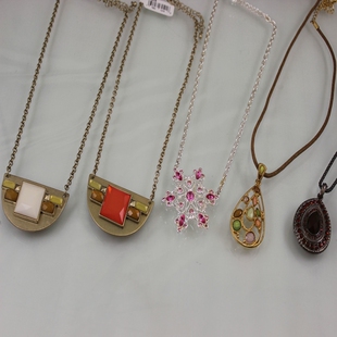 零几年中古老货 品牌宝石高级感金属孤品项链 仅一批D3-4EF