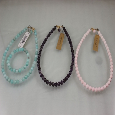 8mm女皇贝兔毛紫水晶薄荷绿项链