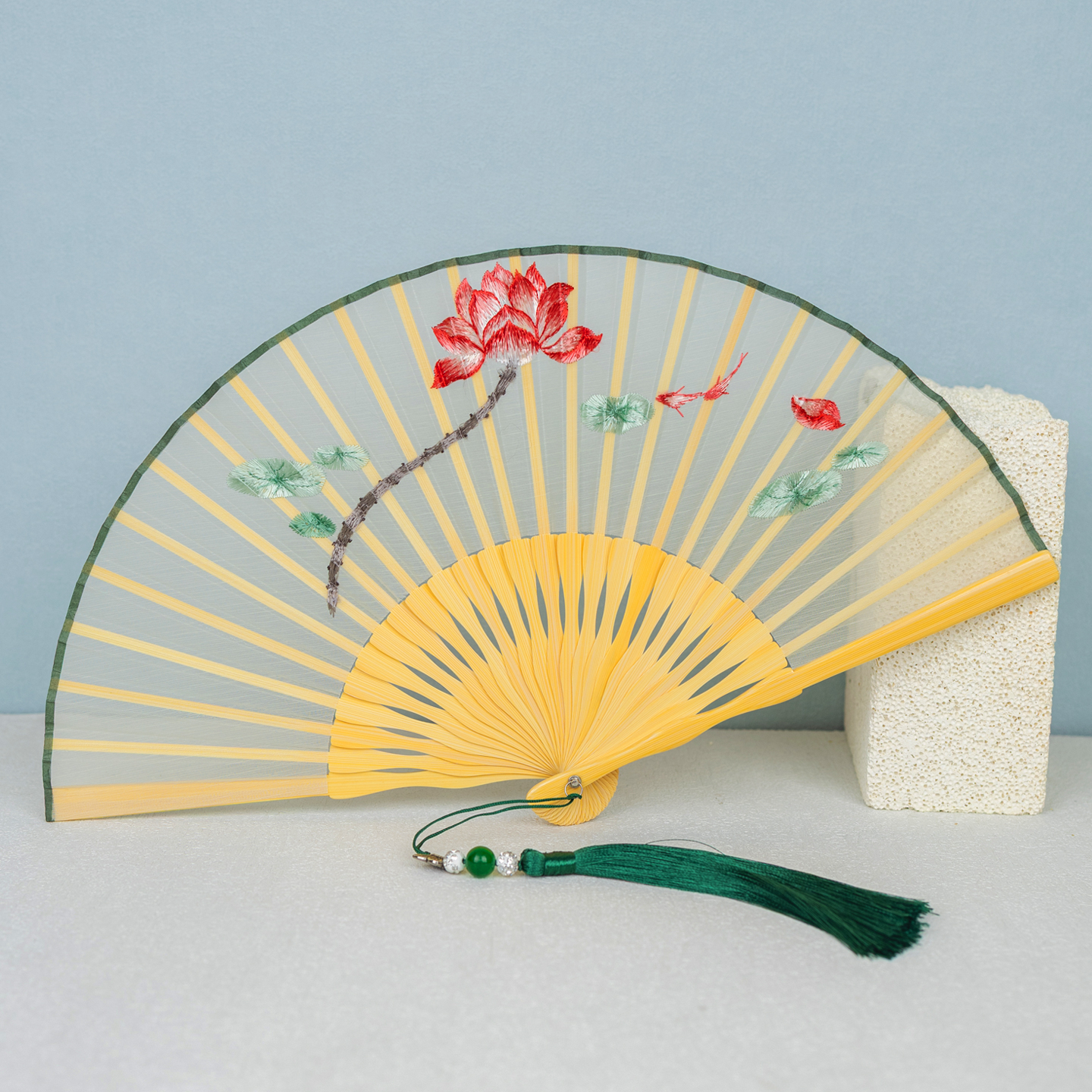 丝艺堂刺绣手工仿真丝面头青竹