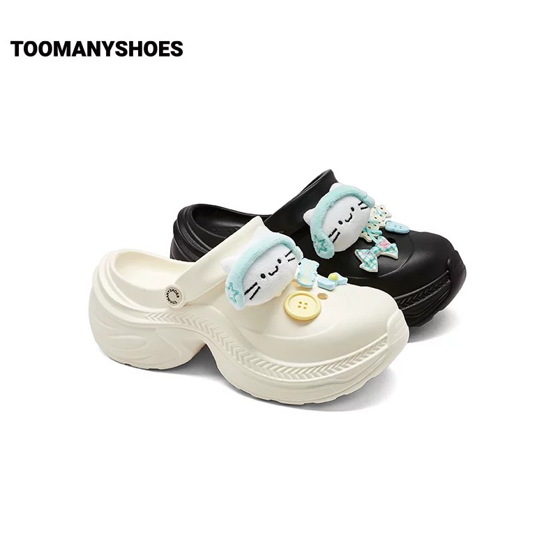 【七七酱推荐】Toomanyshoes猫咪打滚可拆卸鞋花洞洞鞋