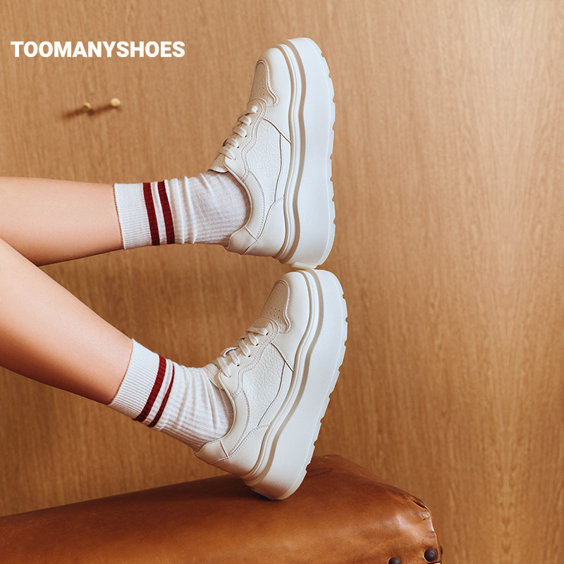 【主播推荐】Toomanyshoes坠入云端厚底百搭小白鞋