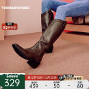 Toomanyshoes靴子海拉尔尖头高跟秋冬高筒骑士靴女