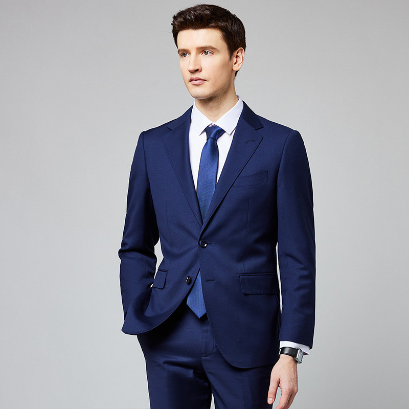 太子龙羊毛纯色平驳领西装男士2024秋季新款商务休闲正装外套上衣