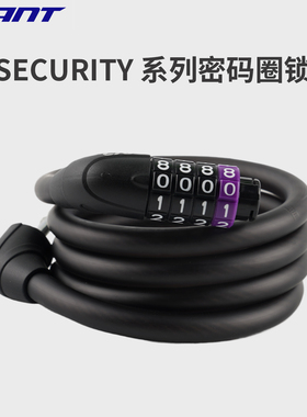 GIANT/捷安特自行车钢缆密码锁小巧防盗山地公路车密码锁骑行装备