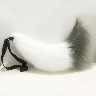 原创手作兽尾狐尾白上吹雪cos御狐神双炽巴卫妖狐X仆SS狐狸尾巴