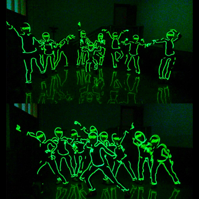 纸片人发光年会演出服