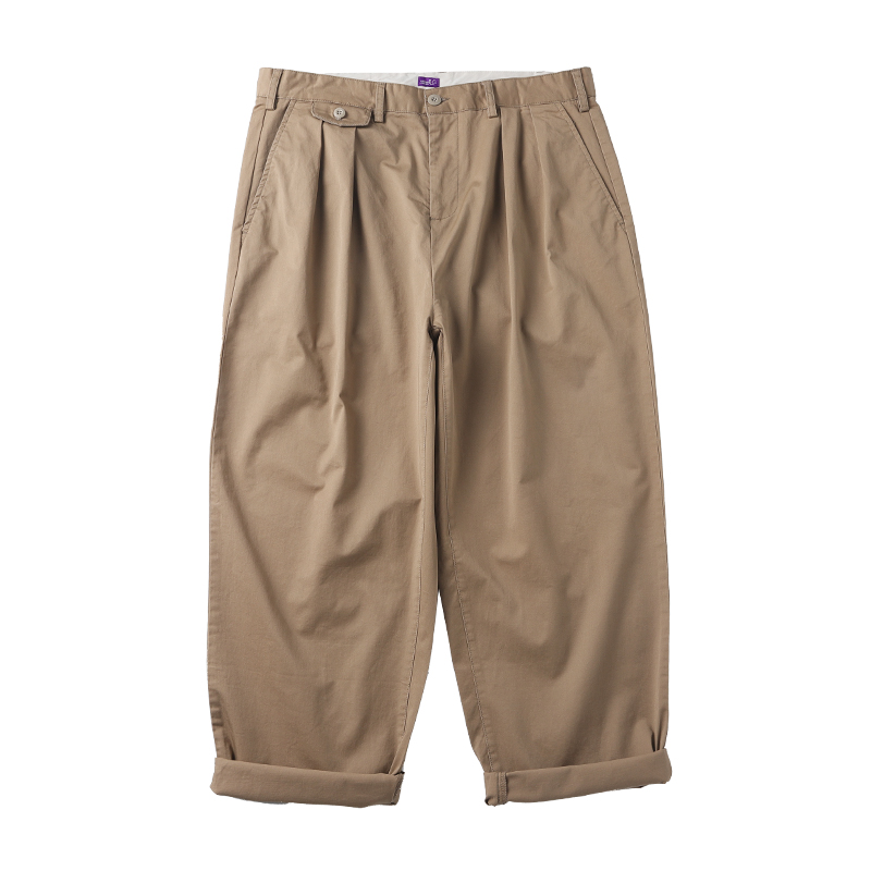 长裤阔腿裤红绳弹力工装裤纯棉