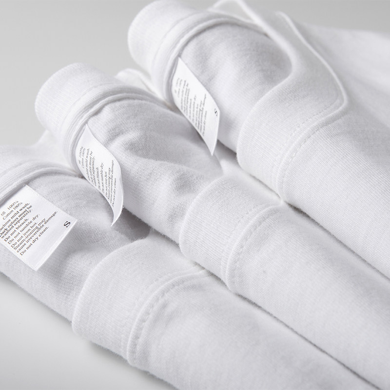 秋季新款小领口莫兰迪260G重磅纯棉长袖T恤厚圆领男女纯色打底衫