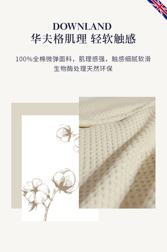 DOWNLAND轻奢华夫格毛毯空调毯沙发毯子午睡办公室午睡毯毛巾被