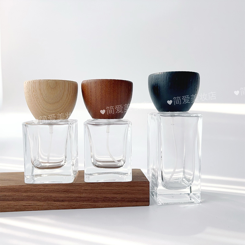 木盖香水瓶分装瓶喷雾瓶30毫升50方形玻璃空瓶小样替换瓶化妆品瓶