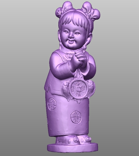 站立人物男女童子圆雕图三维立体扫描stl精雕图人物3d电脑雕刻图