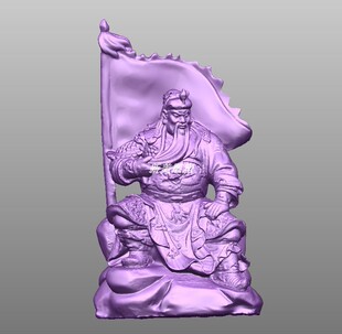 旗关公关二爷坐像圆雕图三维立体电脑雕刻机图stl文件精雕圆雕图