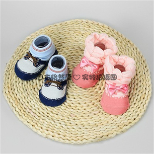 日本本土阿咔匠的城婴儿袜子鞋防滑男女宝宝弹力棉质堆堆袜9-11cm