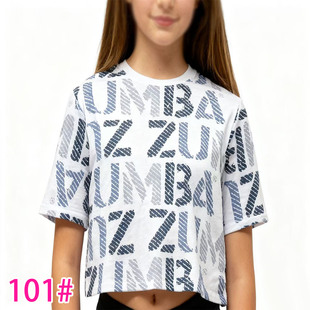 特价ZW 健身舞蹈体操运动跑步短袖宽松T恤 短款女装T恤101