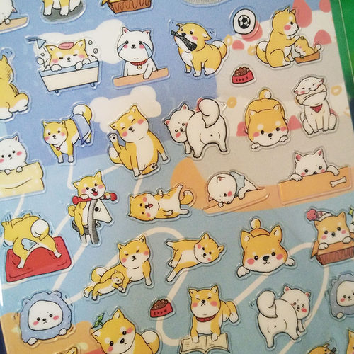 日单 超可爱手绘插画风柴犬 手帐 日程 剪贴簿宝宝日记 pvc贴纸