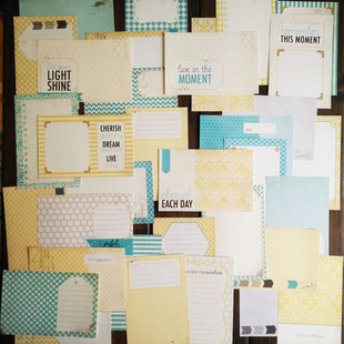 journal素材小清新色系单面6X4图案卡片34张 欧单手帐分隔页junk