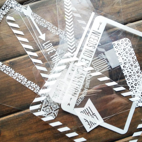 欧单 scrapbook相册手帐分隔页透明塑料片6X4图案pvc卡片