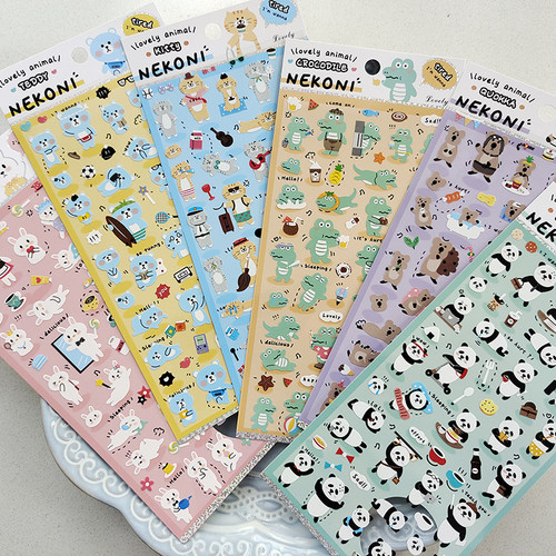 可爱兔子熊猫手帐贴纸