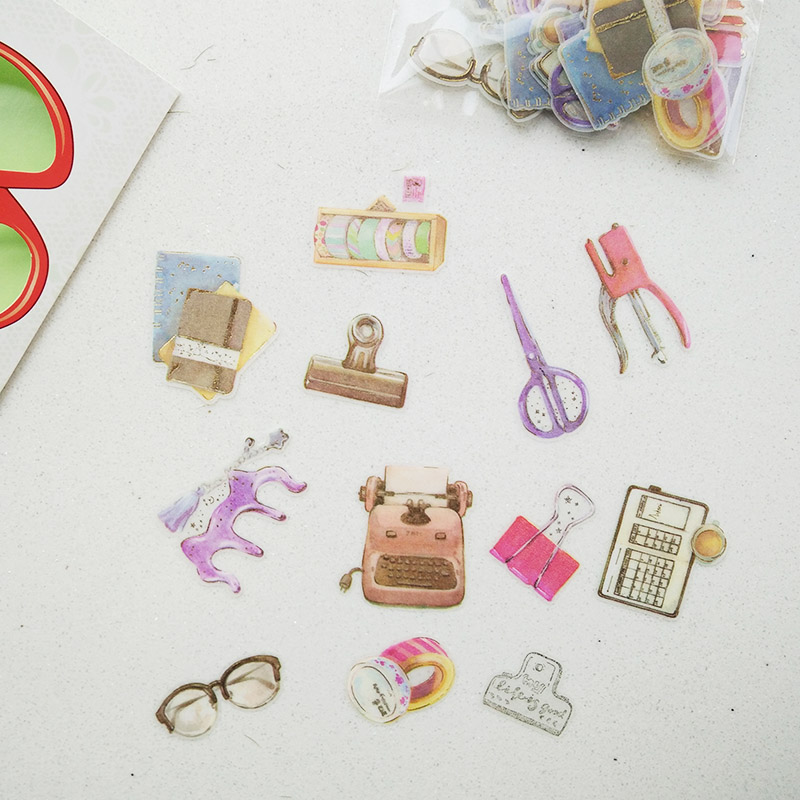 日单 超美 乐器 文具 饮品 手帐装饰素材贴纸包