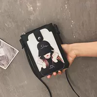 Túi đựng điện thoại di động nữ mini Messenger túi 2019 phiên bản tiếng Hàn mới của thủy triều hoang dã in hoạt hình ví thời trang túi nhỏ - Túi điện thoại tui xach dep