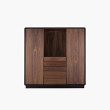 梵几-山脊线|silent衣柜 简约家用卧室胡桃木推拉门衣橱储物柜子