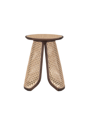 梵几|藤甲圆凳条凳 实木藤编圆凳家用门口换鞋凳梳妆凳长条凳