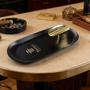 不锈钢雪茄烟灰缸盘创意家用时尚烟灰缸高端会所烟具配件创意礼品