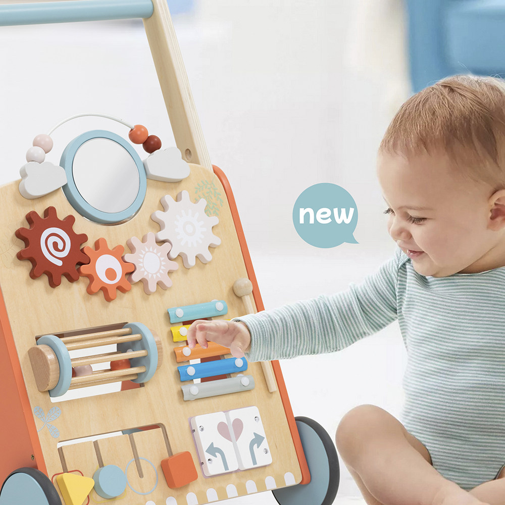 蒙氏早教木制手推学步玩具1-3岁婴儿宝宝益智多功能忙碌板玩具