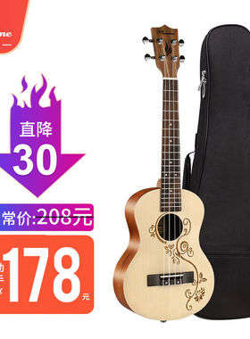 名森（Minsine）23英寸尤克里里云杉木乌克丽丽迷你初学女男儿童