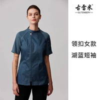 Озеро Blue с коротким рукавом (женские деньги воротник)