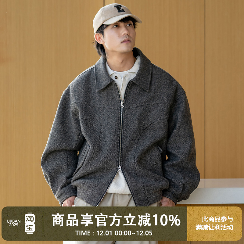 UrbanStandard日系复古毛呢外套