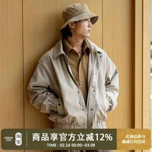 UrbanStandard日系翻领灯芯绒夹克男秋季宽松复古男士休闲外套
