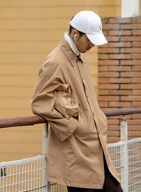 【朱志鑫同款】US日系复古双面穿风衣男中长款秋季百搭休闲外套