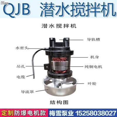 QJB-潜水搅拌机不锈钢防腐污水处理设备搅拌器低速推流器安装系}