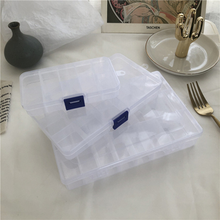 透明可拆塑料饰品收纳盒便携实用多格子耳环整理盒发卡耳钉收纳盒