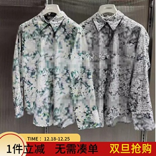 秋新女宽松百搭长袖 2025江南同款 印花衬衣5P7212850 现货速发