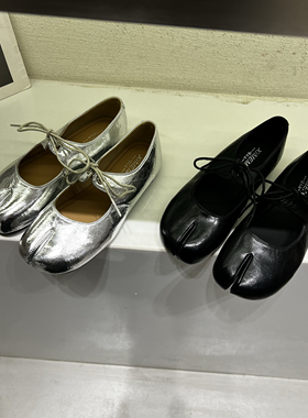 法式浅口玛丽珍平底单鞋女2026春季设计感软底百搭系带分趾猪蹄鞋