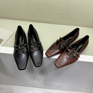 复古风韩系方头单鞋女2026春款一脚蹬内增高软底舒适玛丽珍小皮鞋