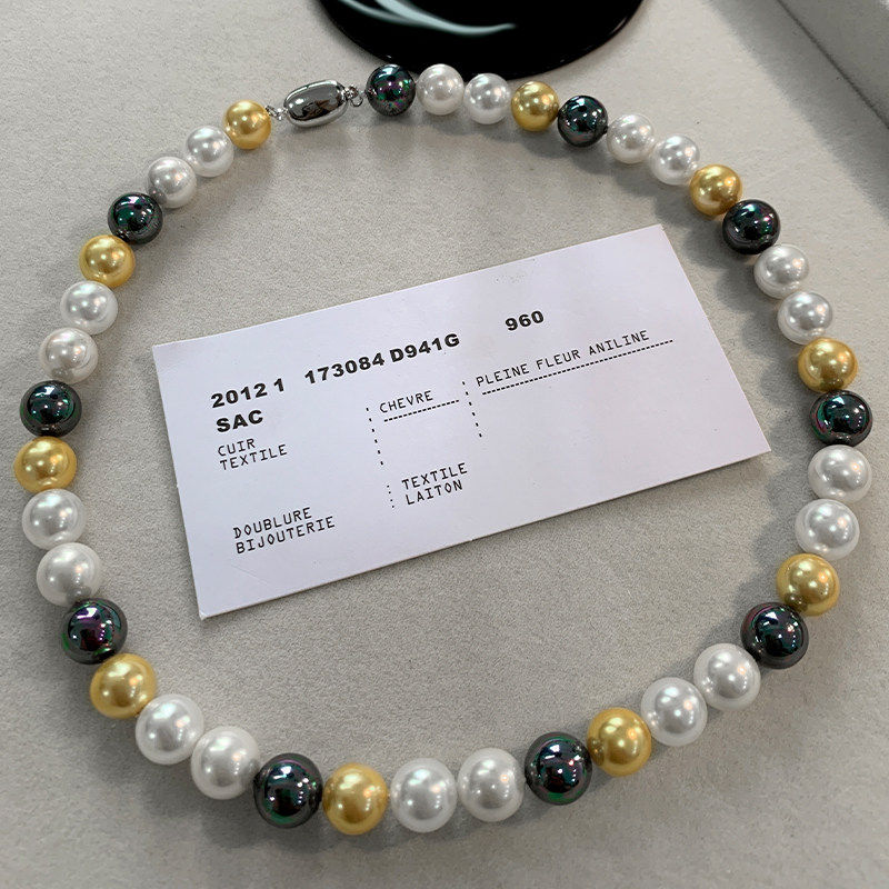 施华洛珍珠金色珠珠项链