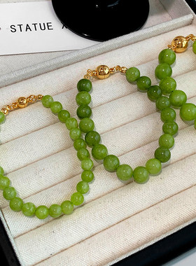 青提绿葡萄手链女小众天然玛瑙